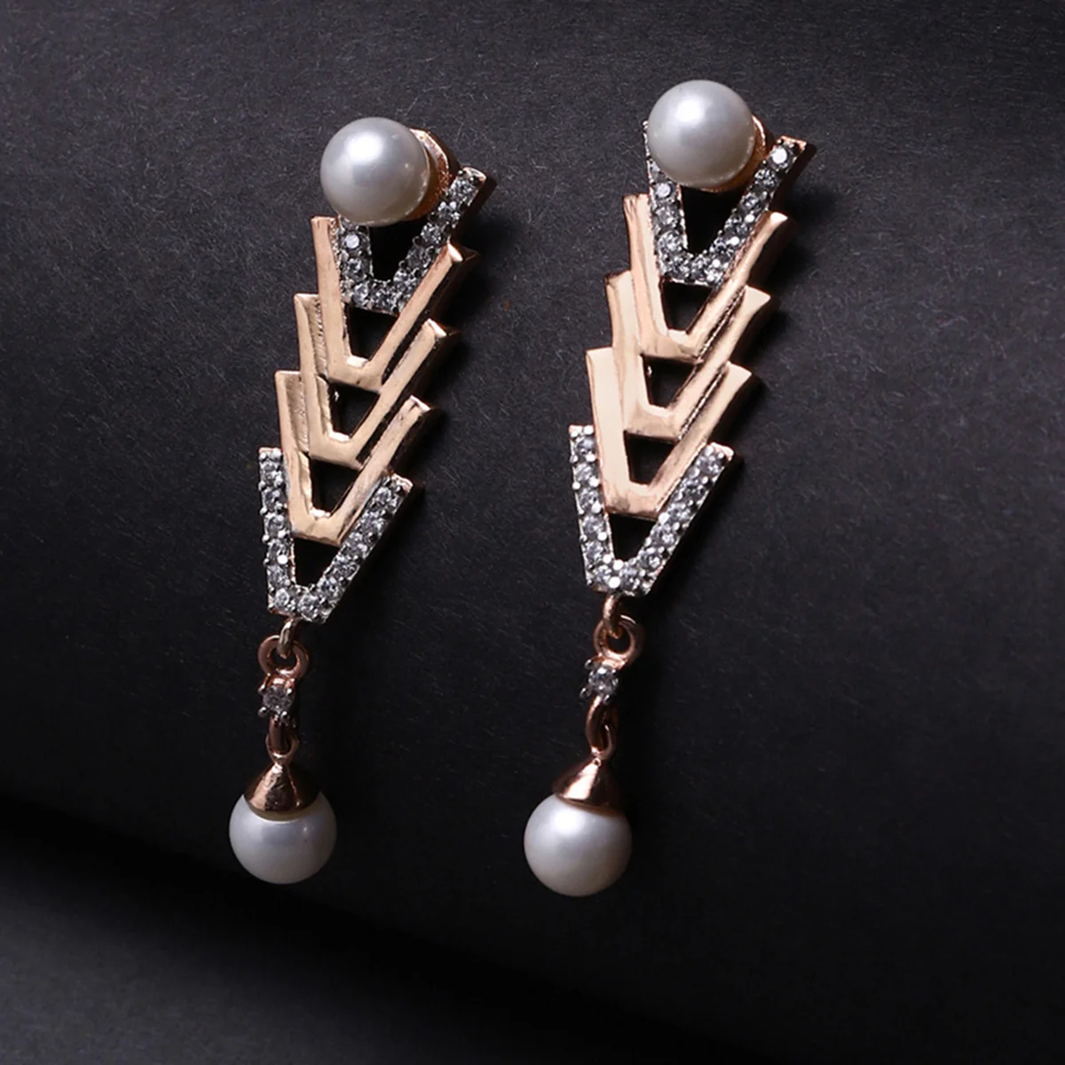 Voylla Rose gold-plated brass earrings