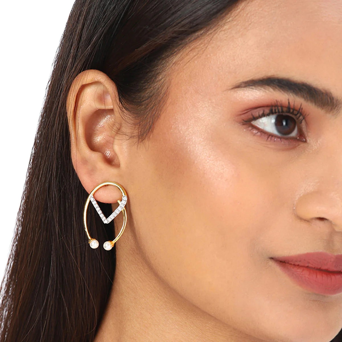 Voylla Rose Gold-Plated Brass Earrings - Image 2