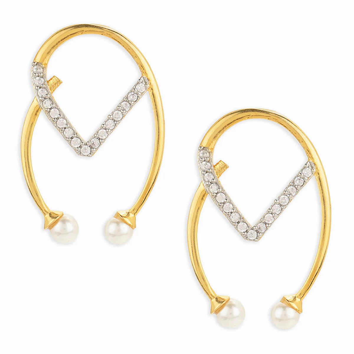 Voylla Rose Gold-Plated Brass Earrings - Image 3