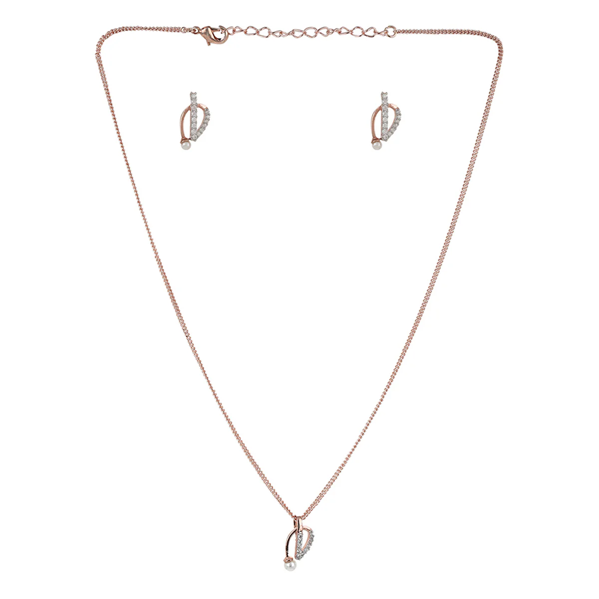 Voylla rose gold-plated brass necklace set - Image 3