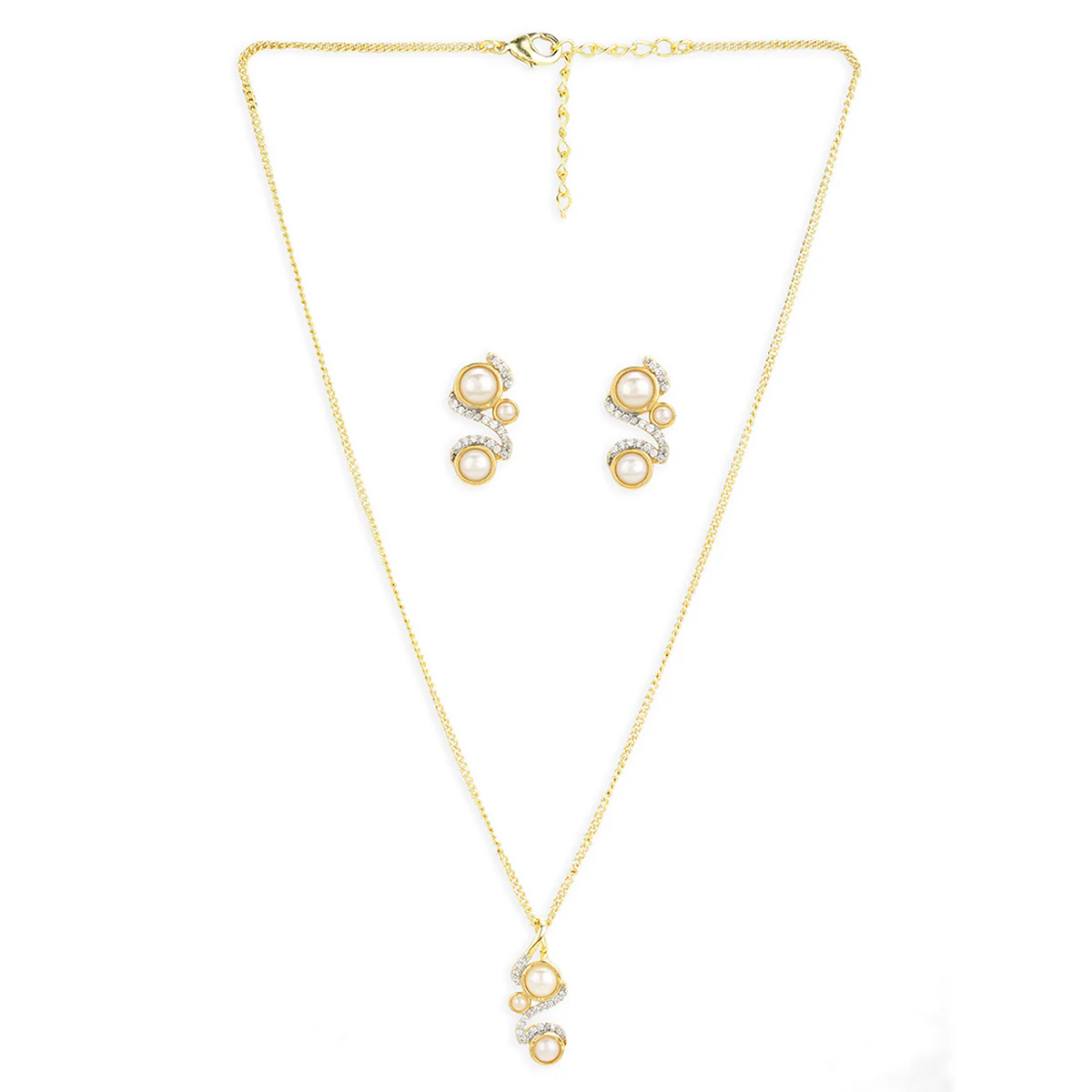 Voylla Rose gold-plated brass pendant set - Image 3