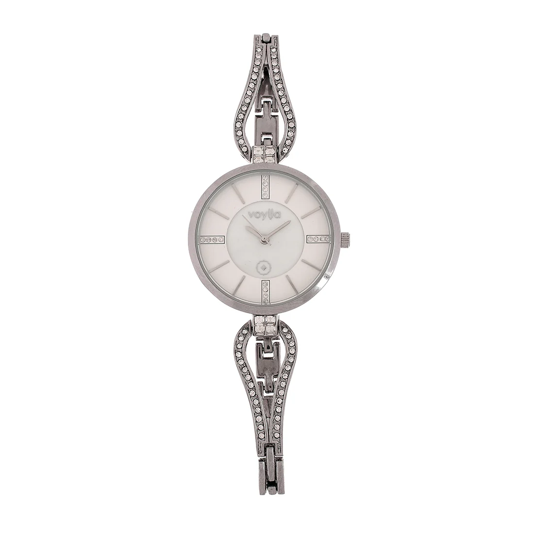 Voylla Silver Cut-out Band Analog Watch - Image 3