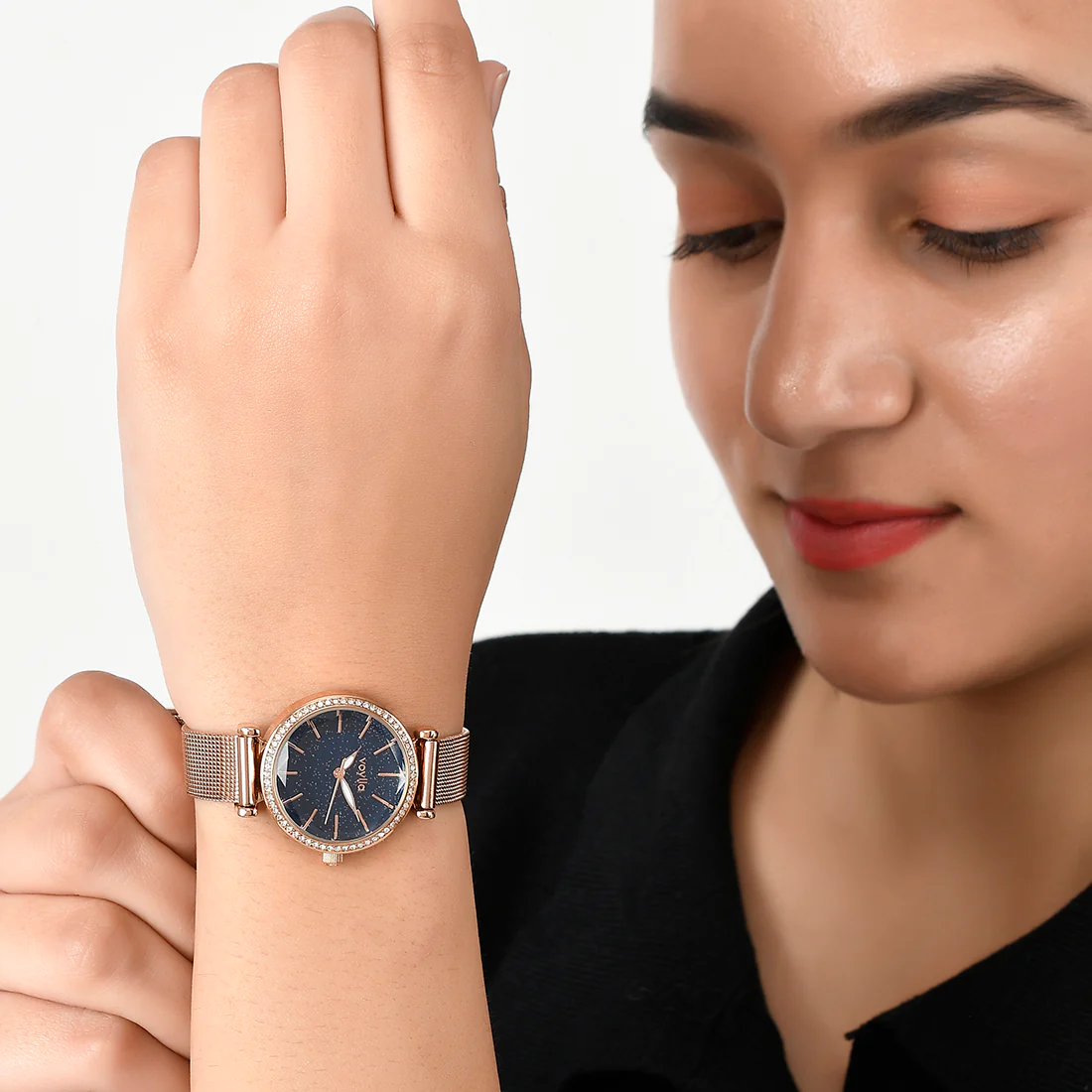 Voylla Studded Rose Gold Plated Watch - Image 2