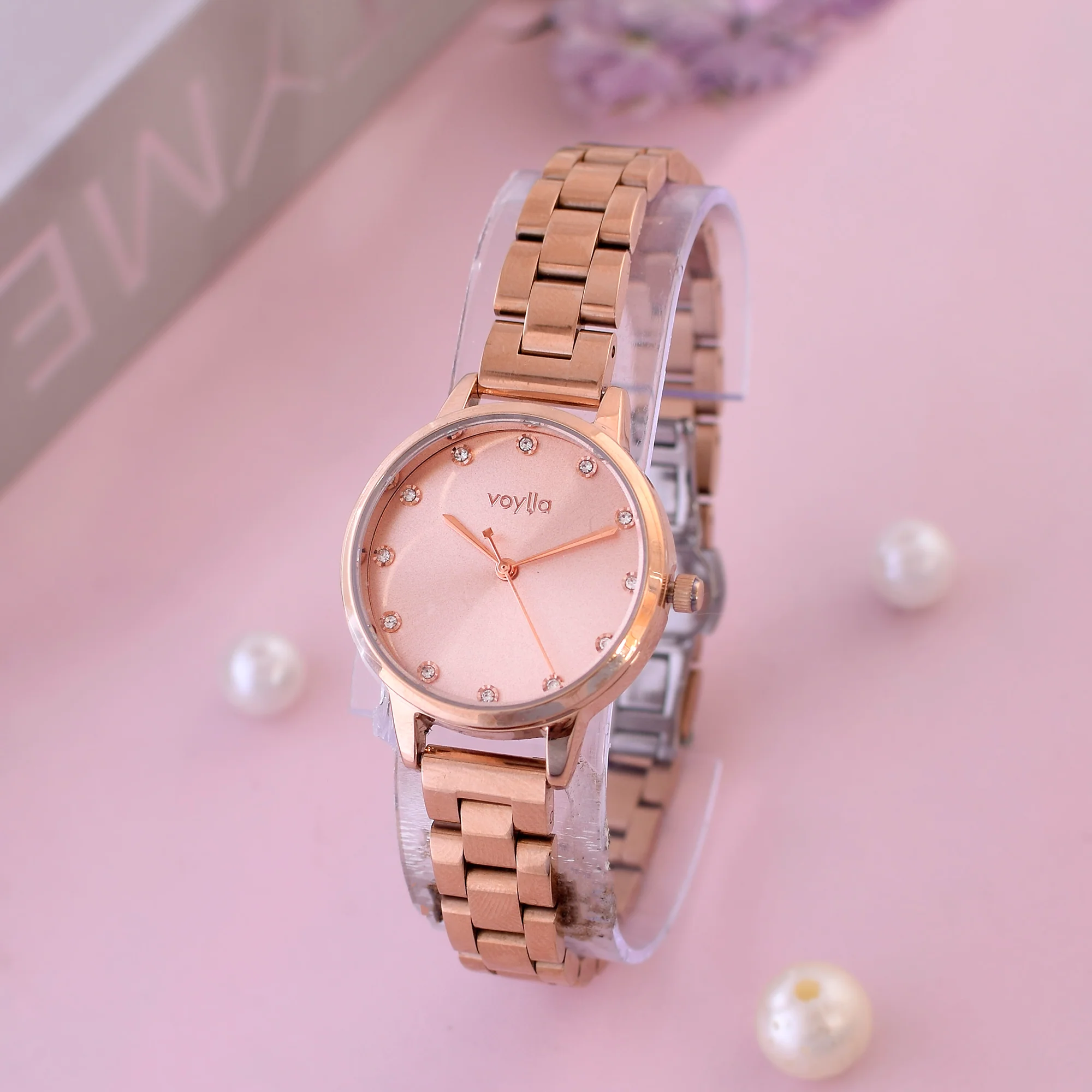 Voylla Rose Gold Tone Analog Watch