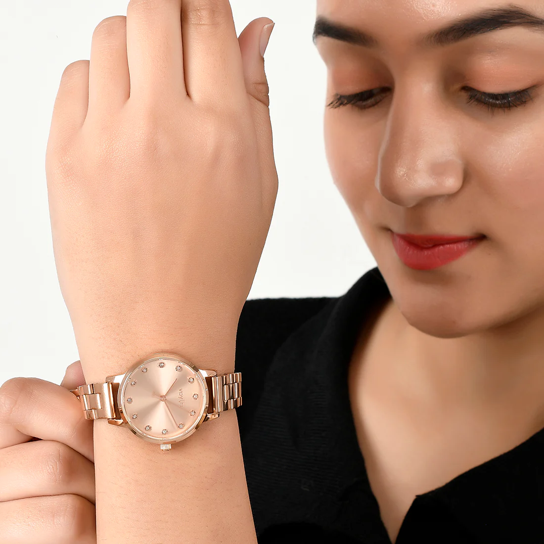 Voylla Rose Gold Tone Analog Watch - Image 3