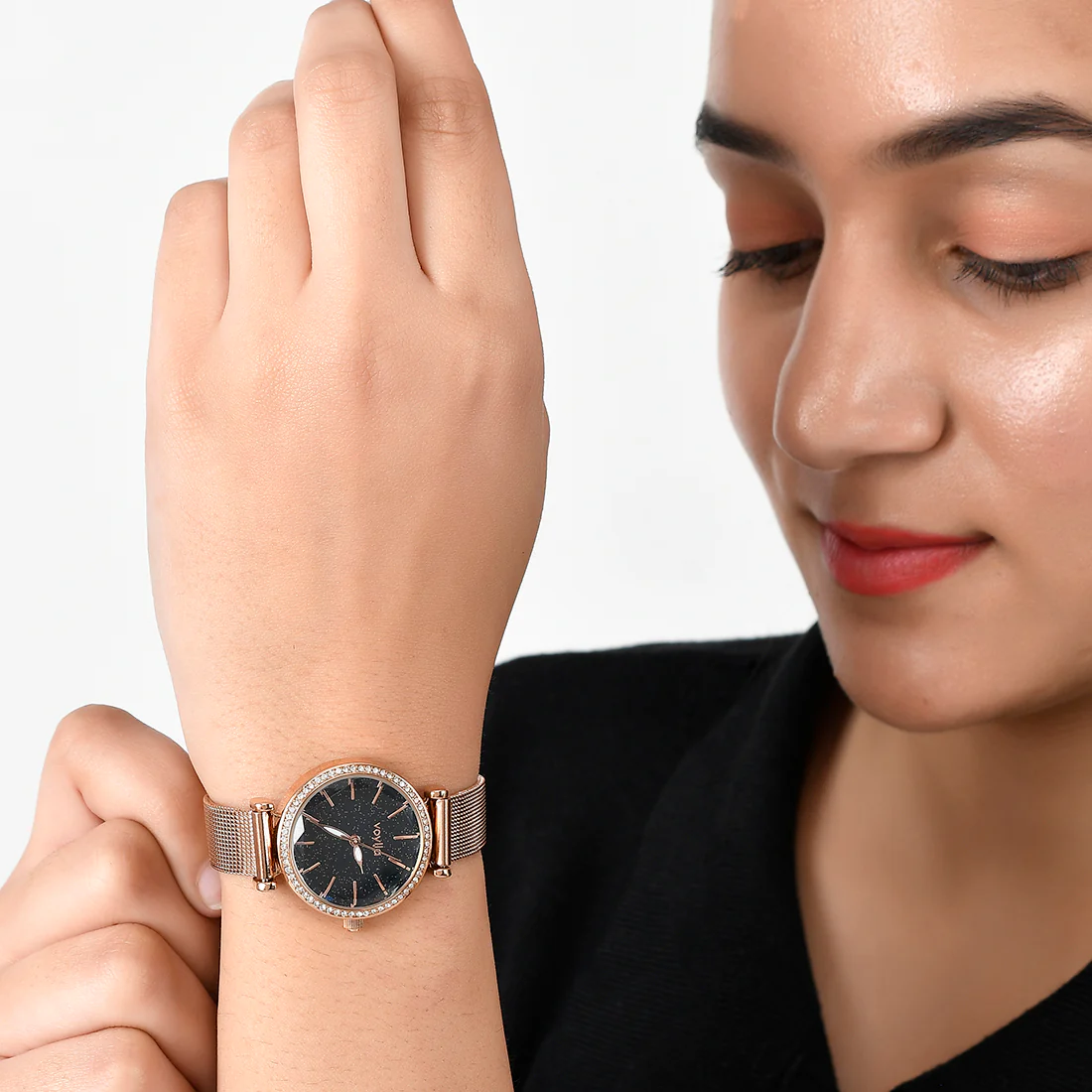 Voylla Rose Gold Plated Studded Watch - Image 2