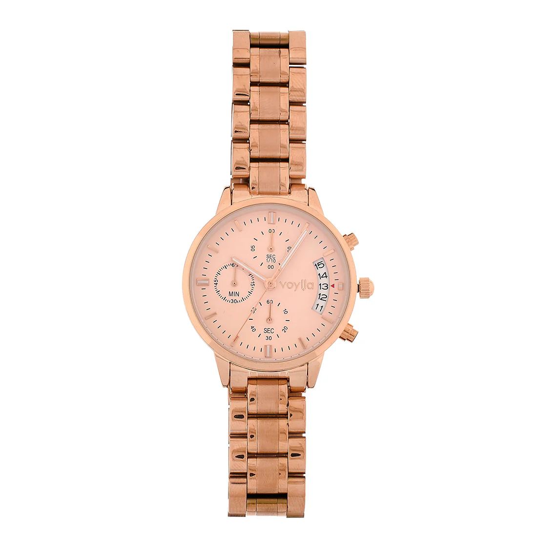 Voylla Rose Gold Dial Chronograph Watch - Image 3