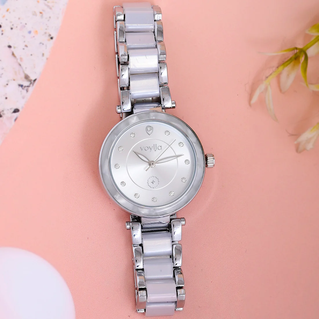 Voylla White Rhodium Plated Fashion Watch