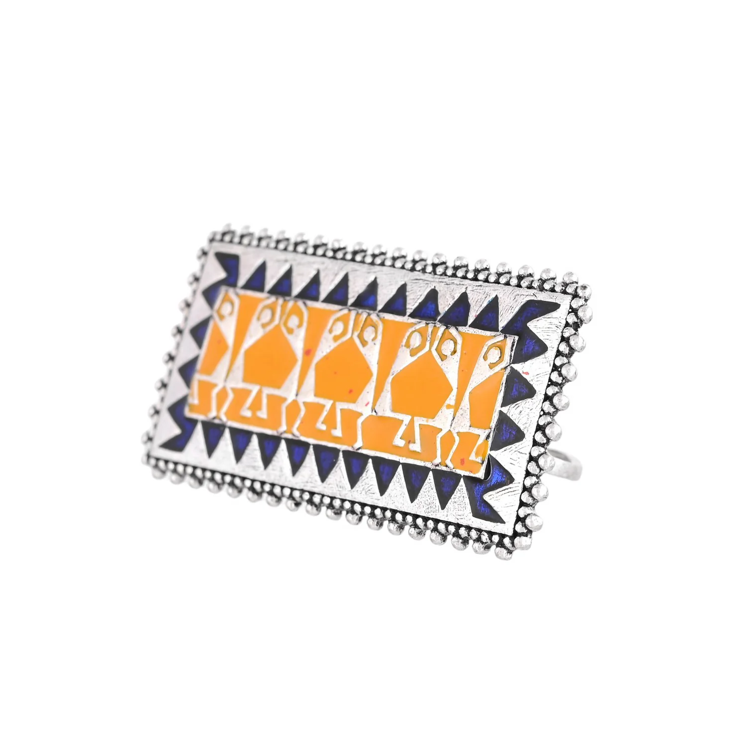 Warli Dhindora Baje Re Statement Ring - Image 6
