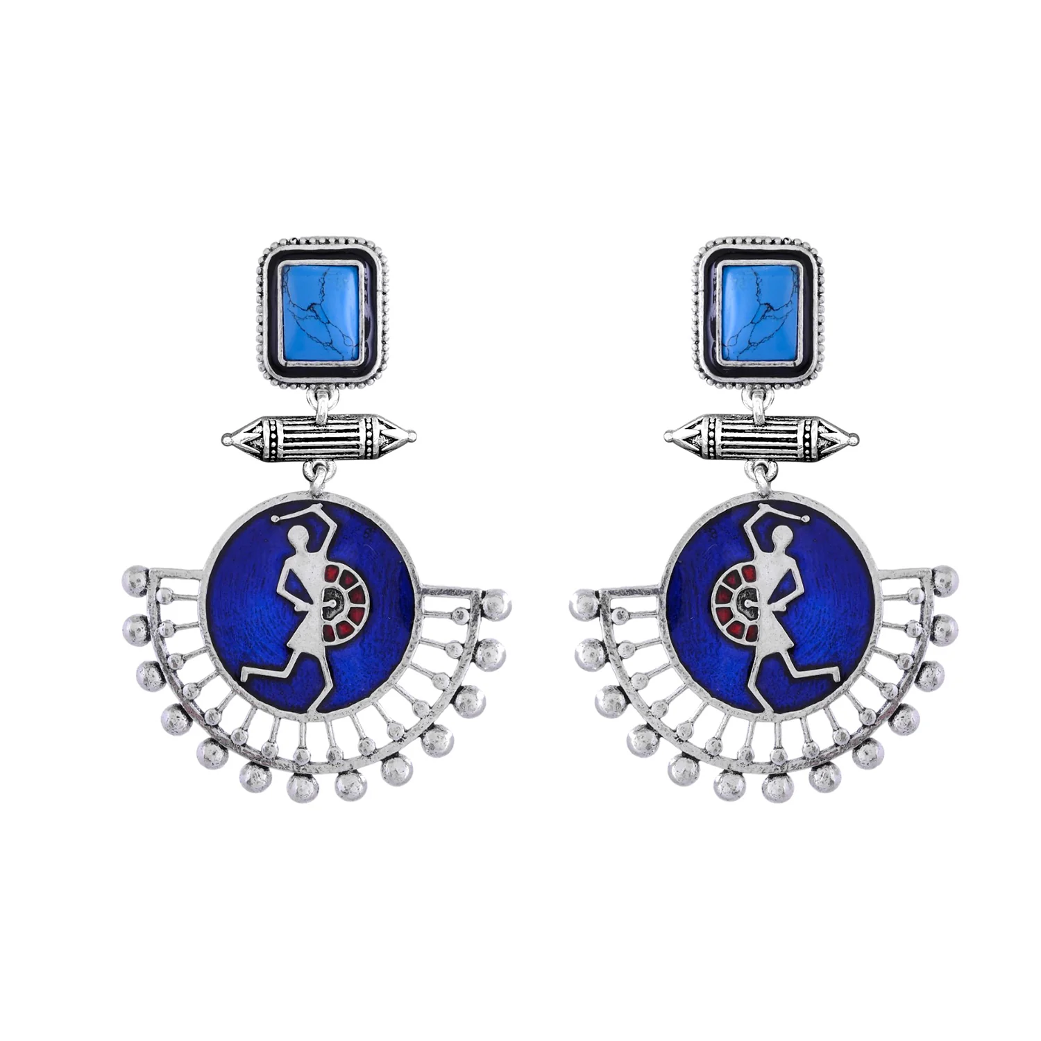 Warli Doli Taaro Dhol Baje Statement Earrings - Image 3