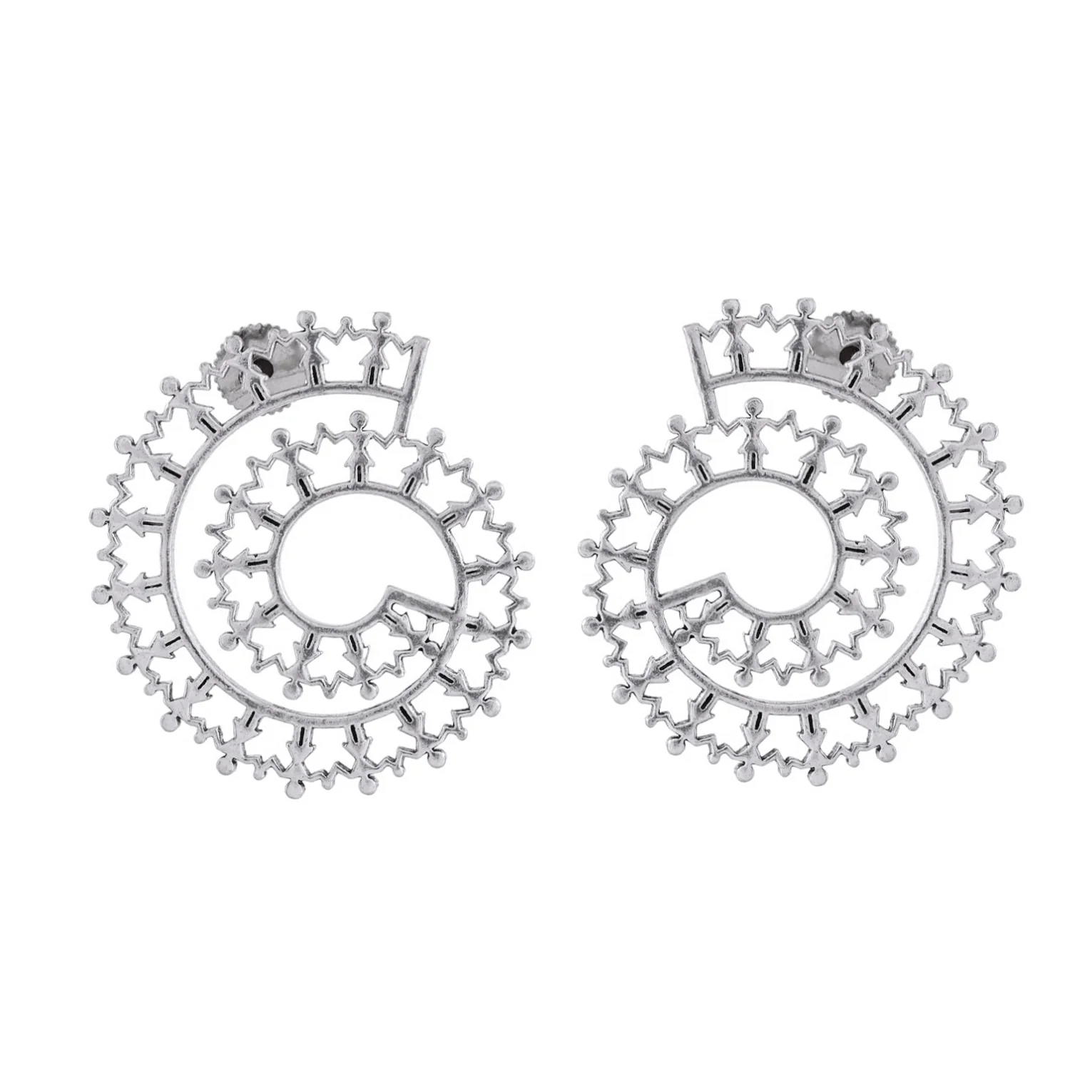 Warli Nachde Ne Saare Spiral Earrings - Image 4