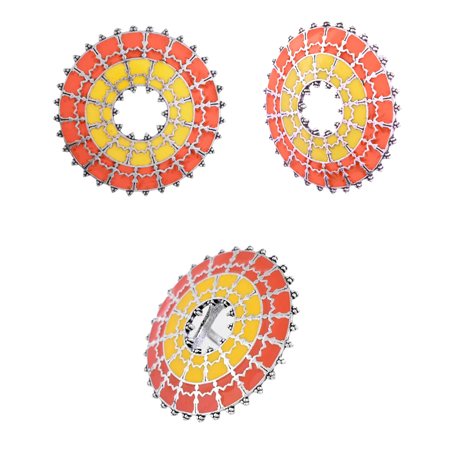 Warli Phool Rahi Sarson Sakal Ban Earrings And Ring Combo - Image 5