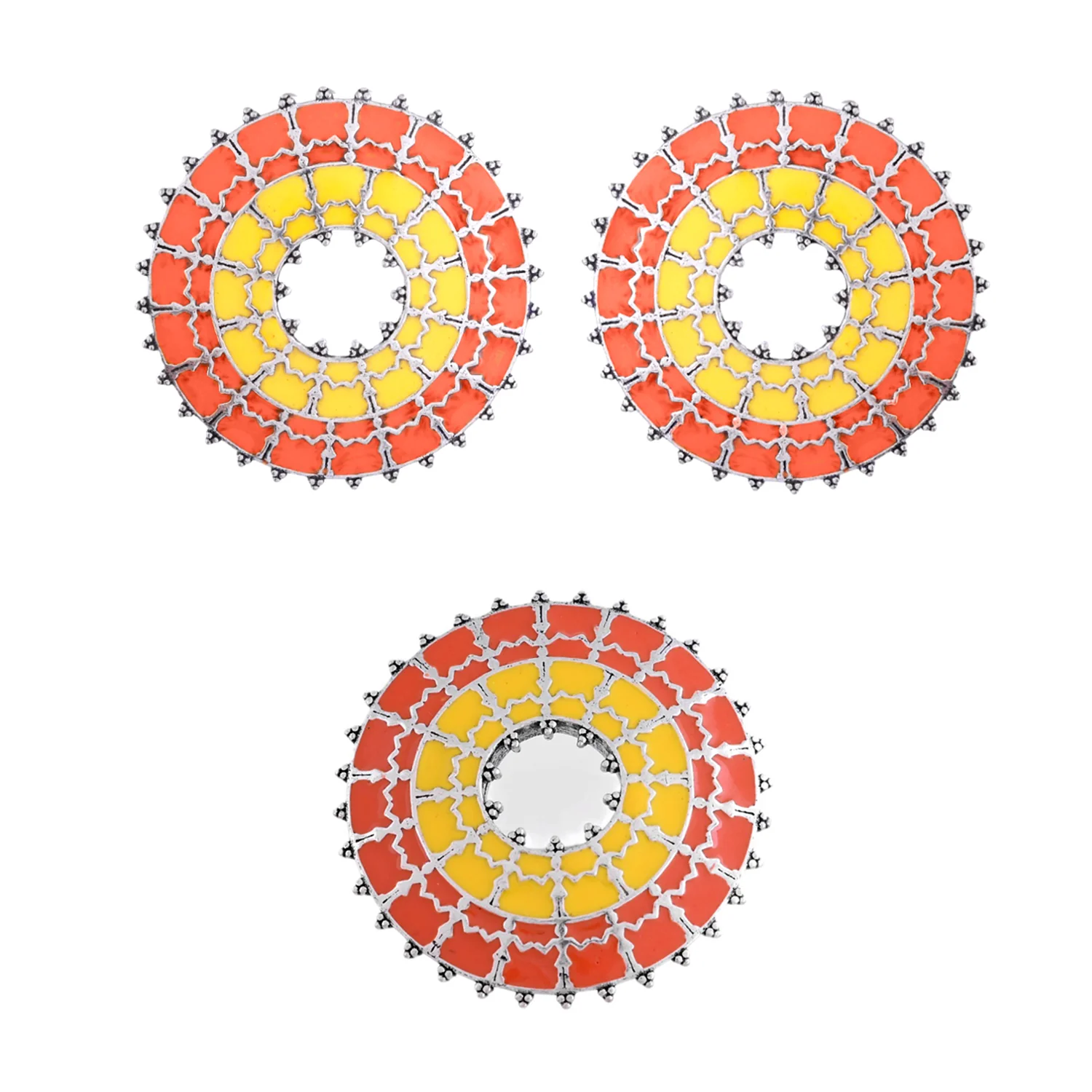 Warli Phool Rahi Sarson Sakal Ban Earrings And Ring Combo - Image 6