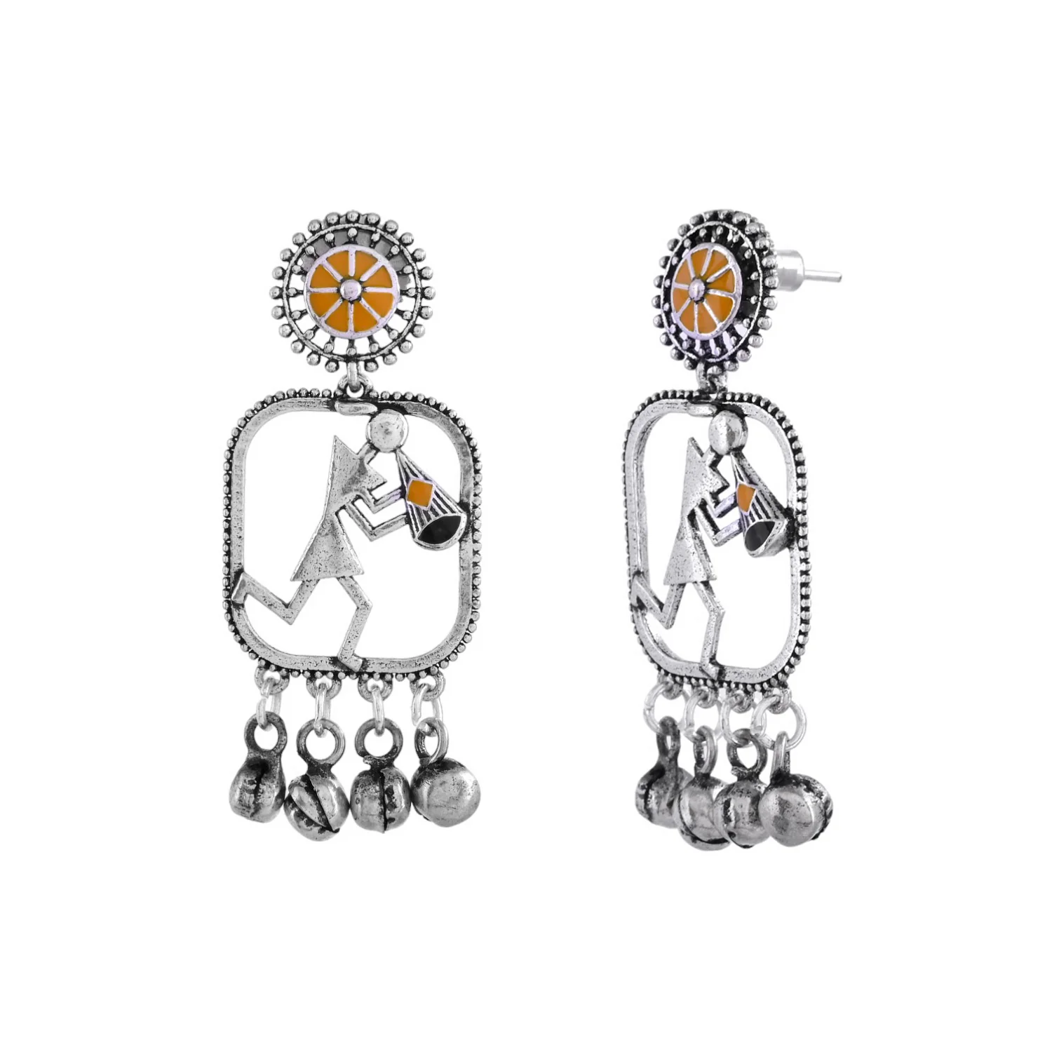 Warli Raat Ke Dhai Bhaje Koi Shehnai Baje Earrings - Image 3