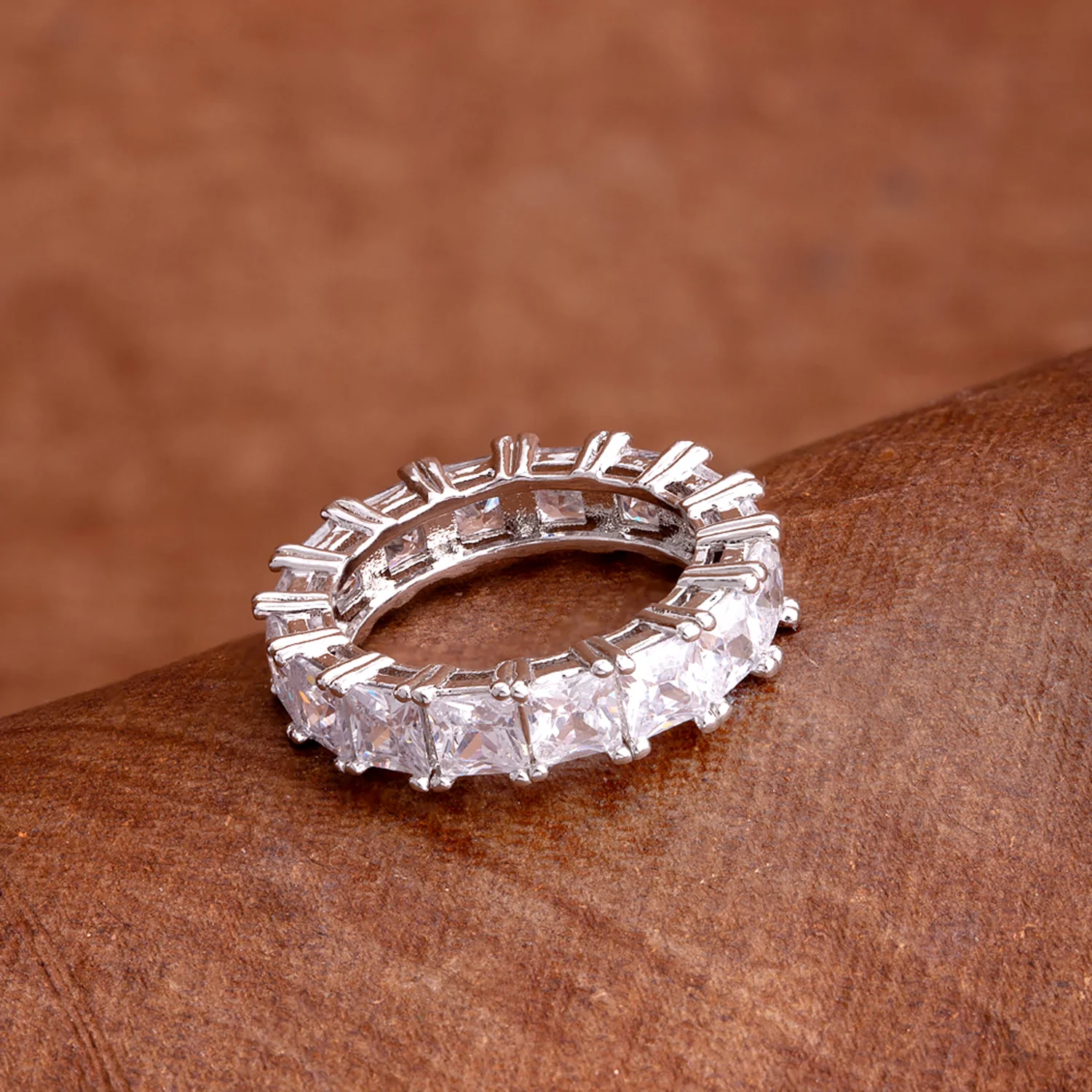 Women's American Diamond Gems Embellished Band Ring