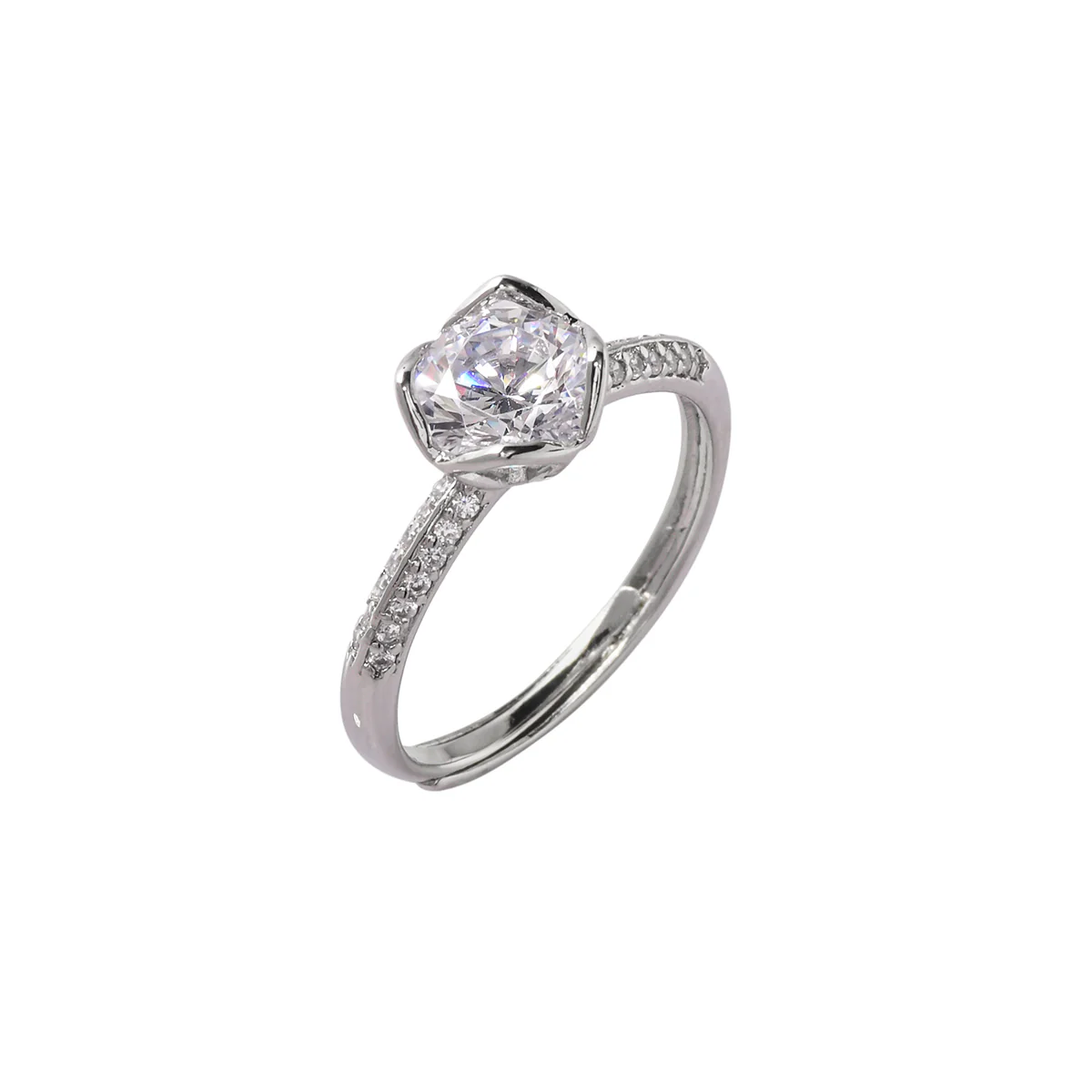 Silver Plated Round Cut Zircon Adorned Ring - Image 4