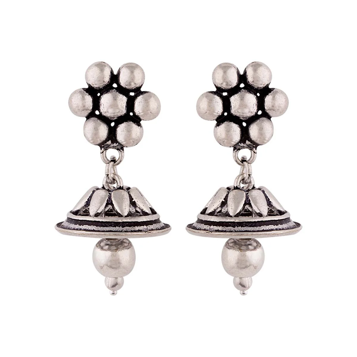 Work Essentials Floral Jhumka Earrings - Image 3