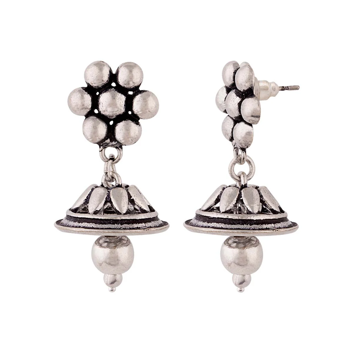 Work Essentials Floral Jhumka Earrings - Image 4