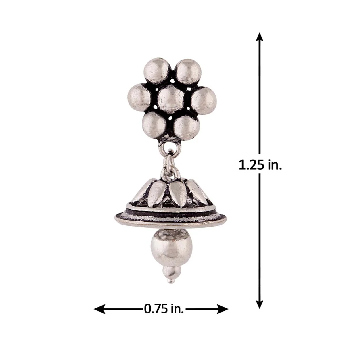 Work Essentials Floral Jhumka Earrings - Image 5