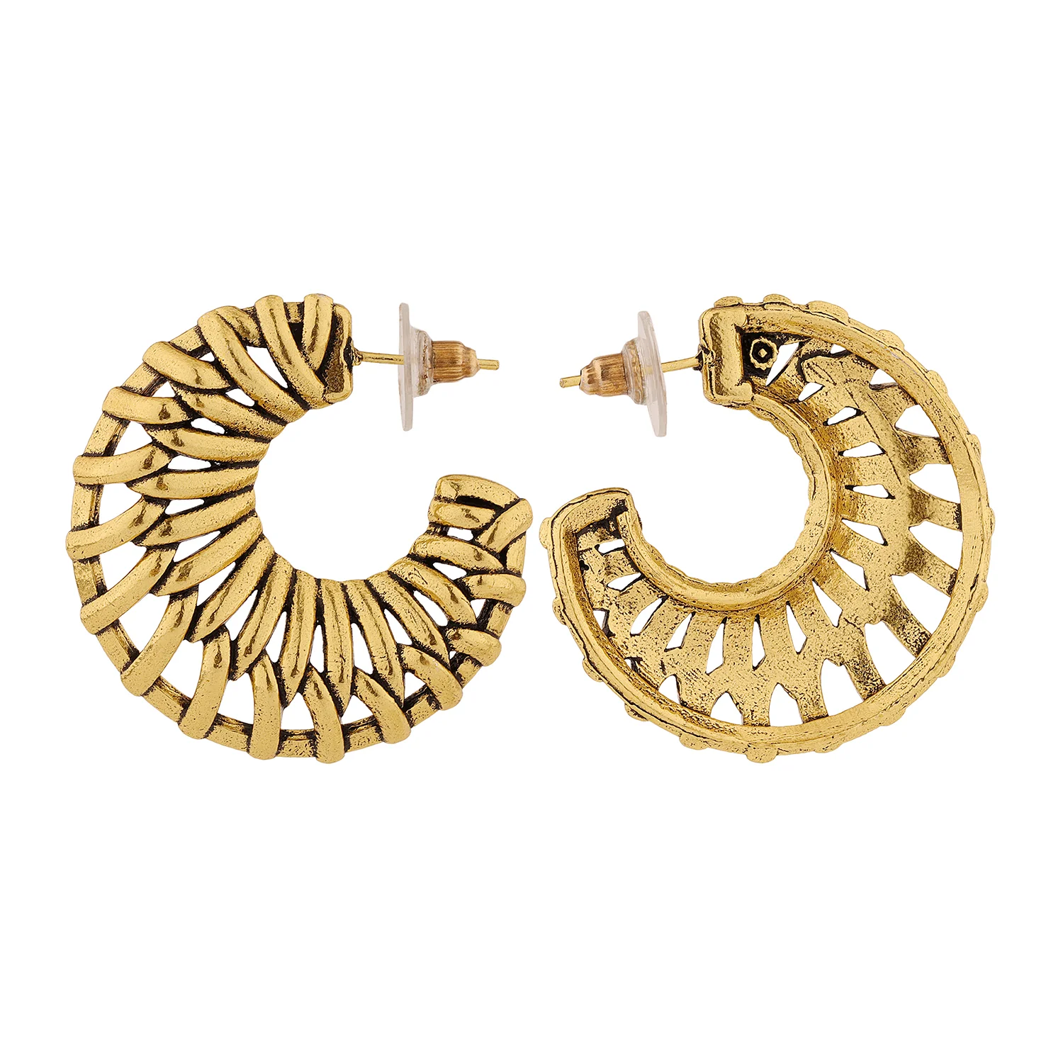 Woven Wonders Plain Dutched Weave Hoop Earrings - Image 5