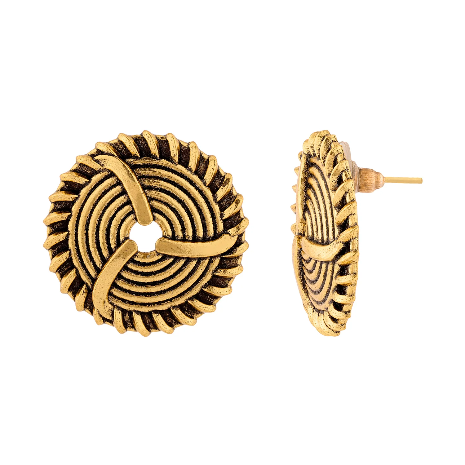 Woven Wonders Swirled Stud Earrings - Image 3