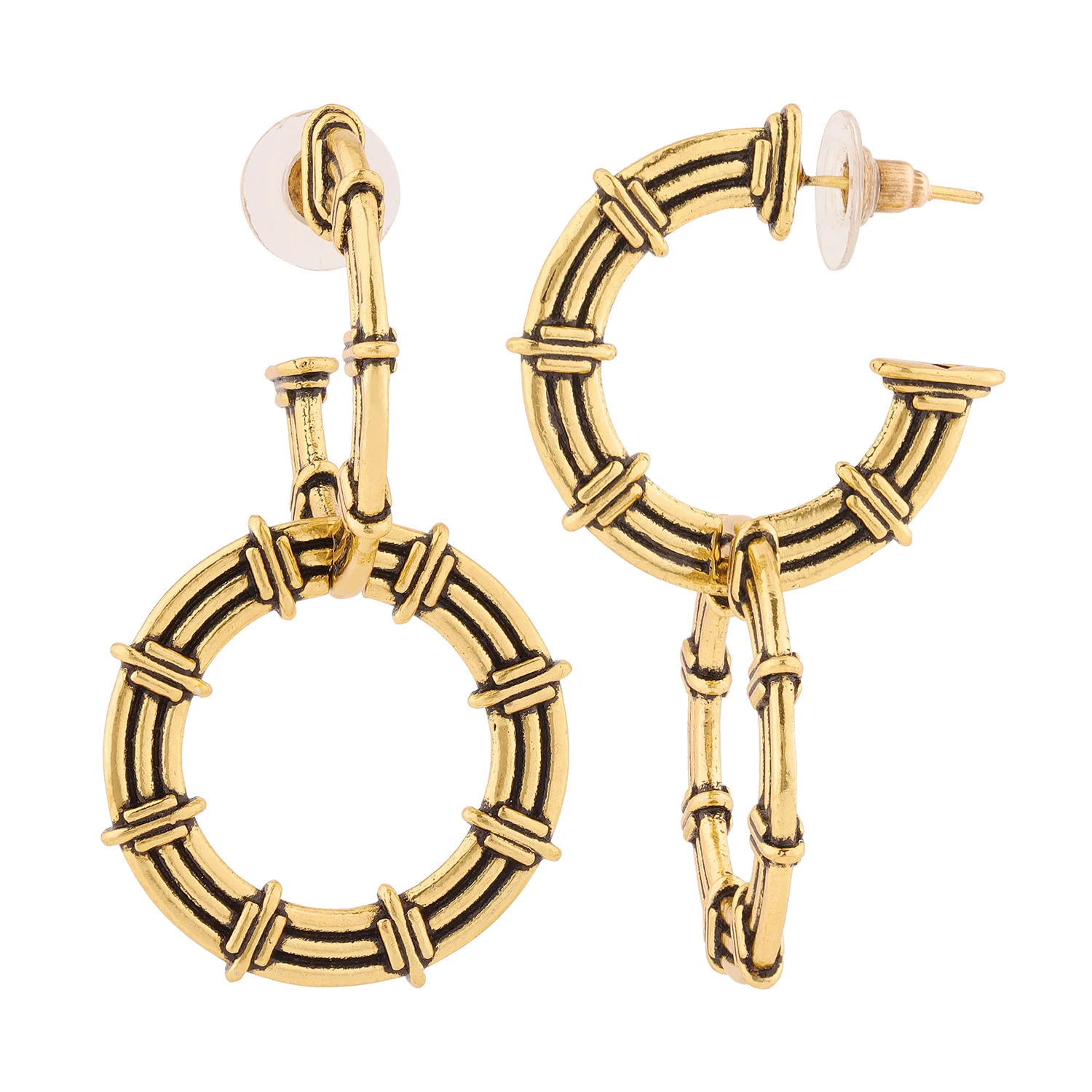 Woven Wonders Twill Weaving Detachable Statement Dangler Earrings - Image 3