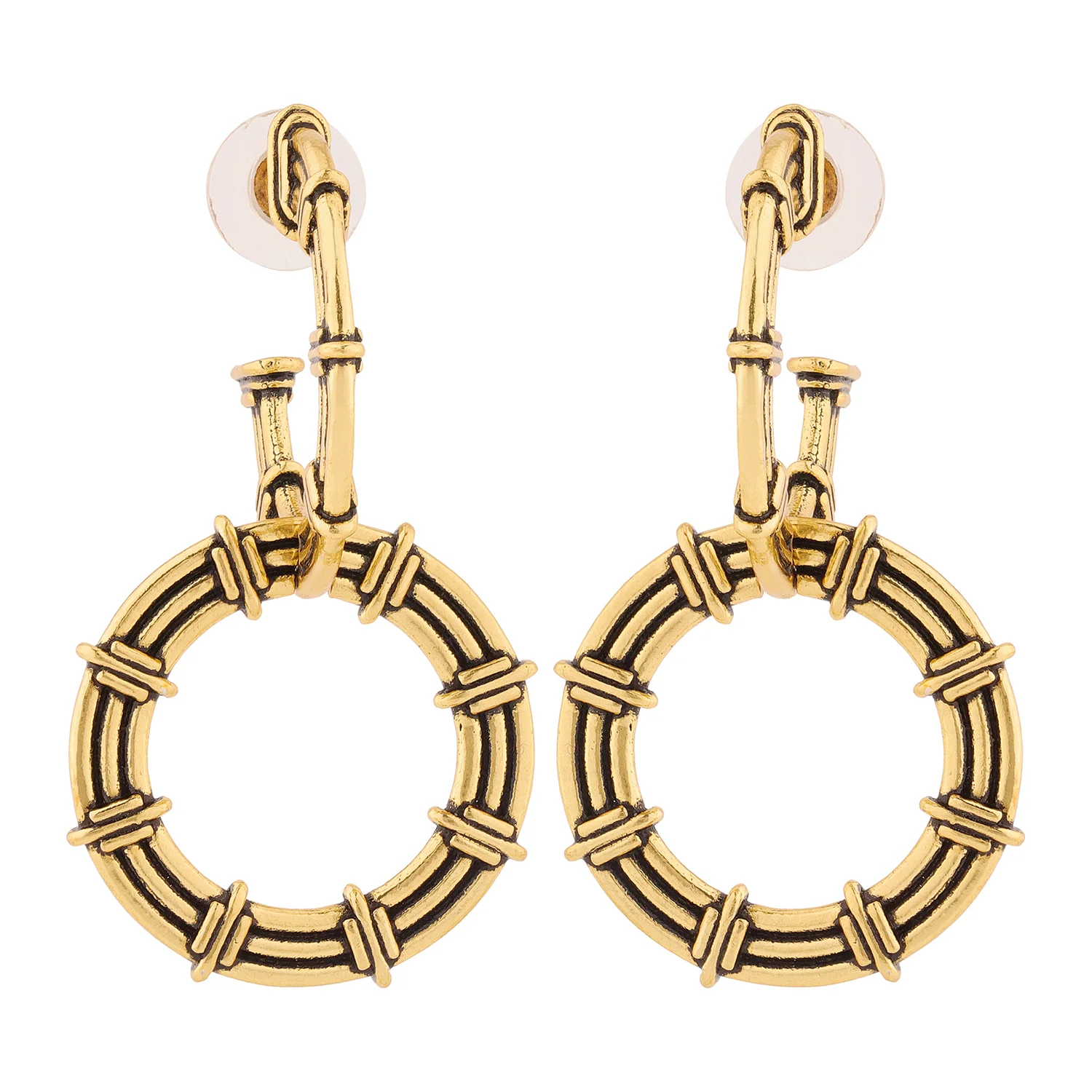 Woven Wonders Twill Weaving Detachable Statement Dangler Earrings - Image 4