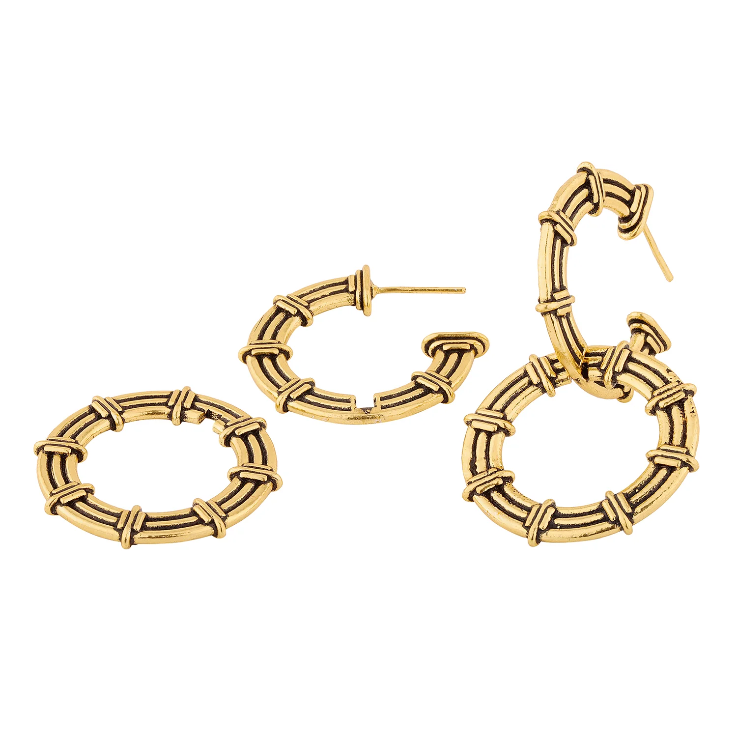 Woven Wonders Twill Weaving Detachable Statement Dangler Earrings - Image 5