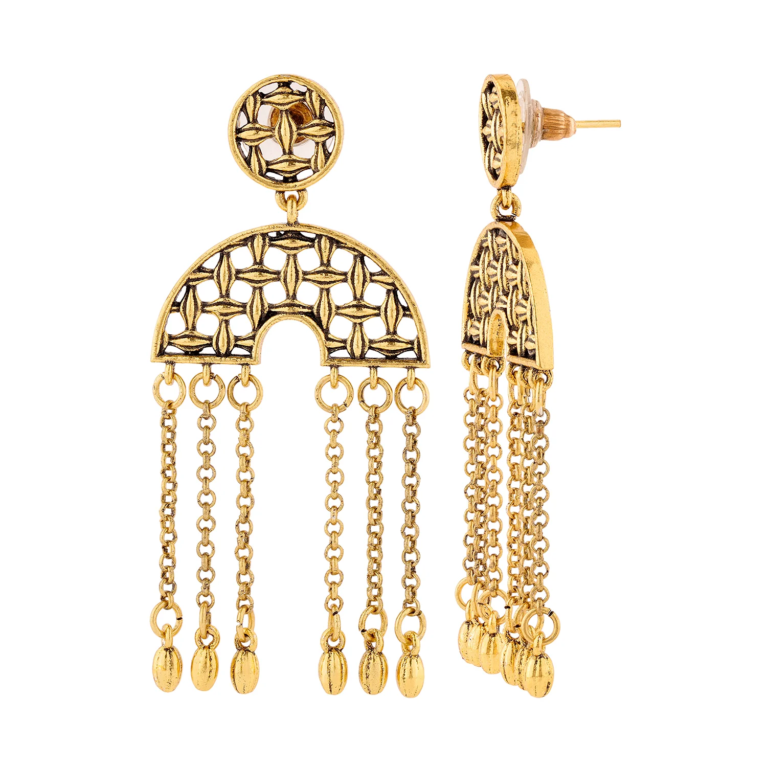 Woven Wonders Wavy Weaved Dangler Earrings - Image 3