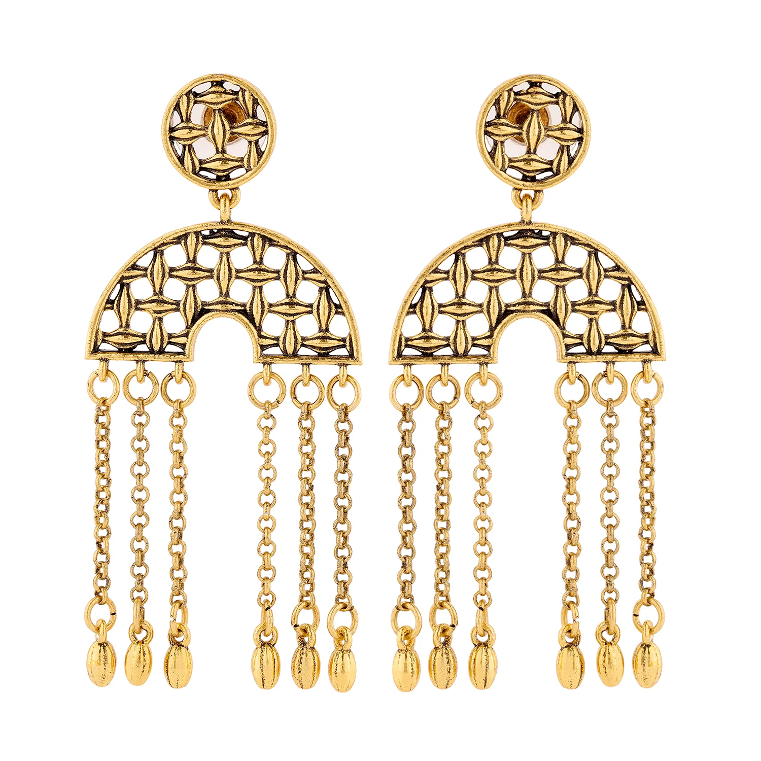 Woven Wonders Wavy Weaved Dangler Earrings - Image 4