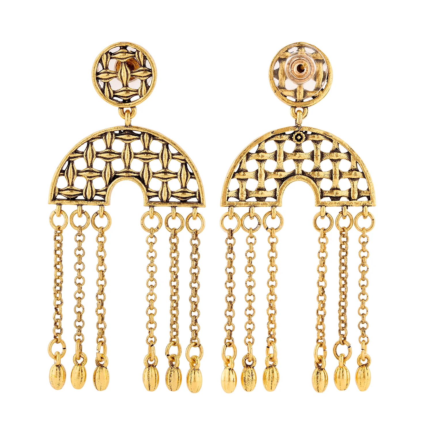 Woven Wonders Wavy Weaved Dangler Earrings - Image 5