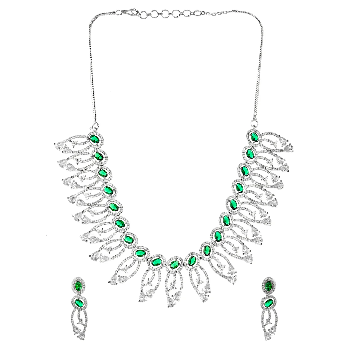 Sparkling Elegance Silver Toned Jewellery Set - Image 3