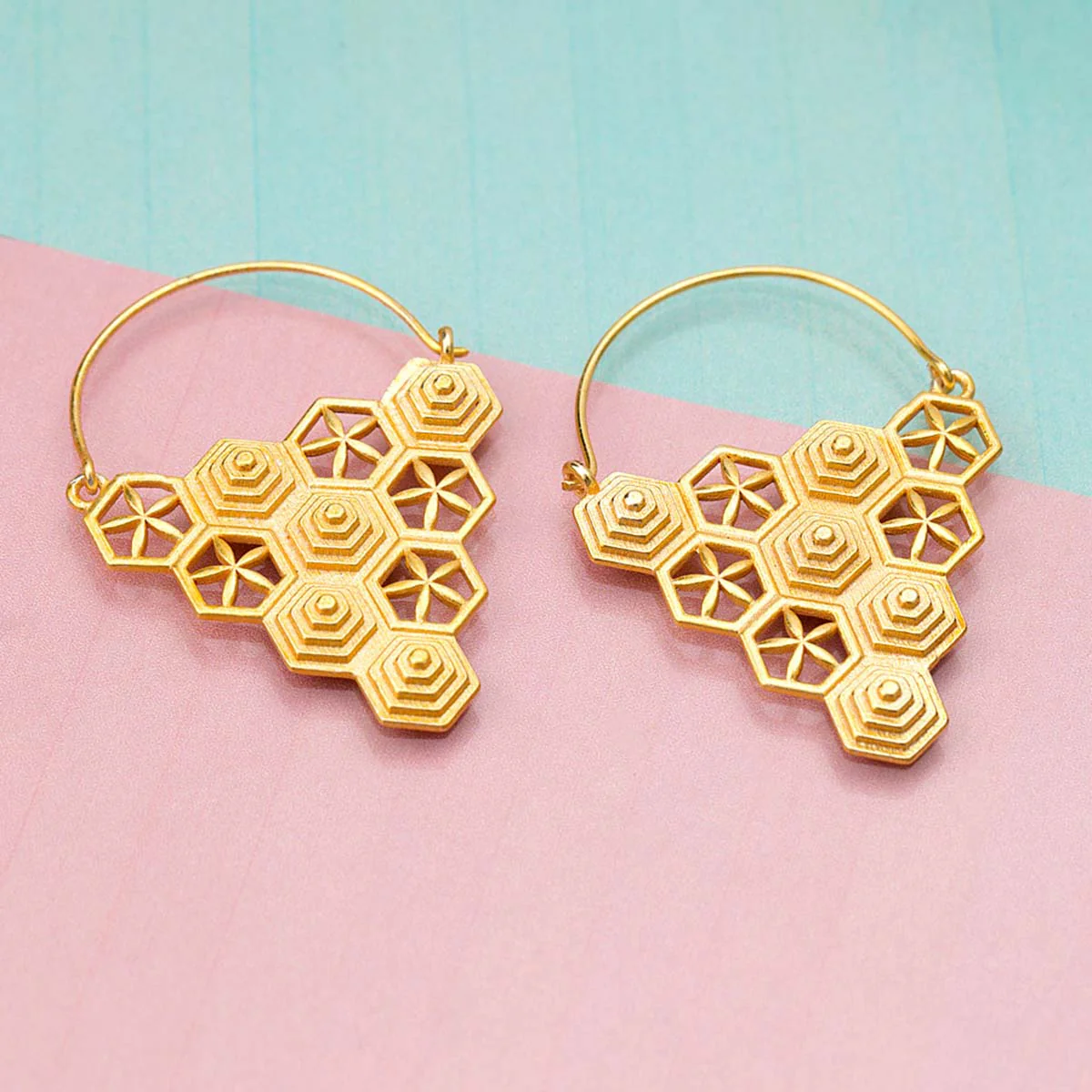 Yellow Crystal Geomatrix Earrings