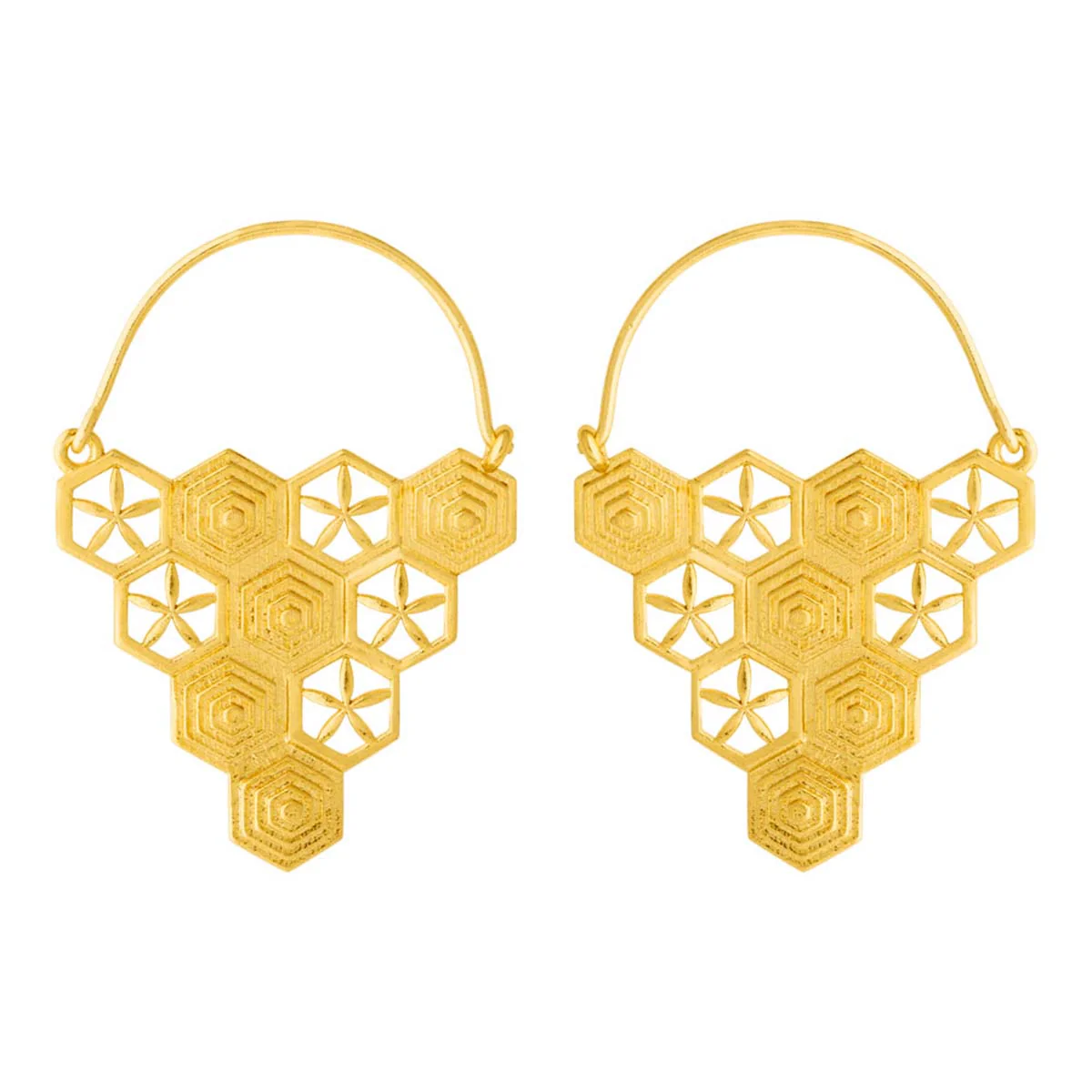 Yellow Crystal Geomatrix Earrings - Image 3
