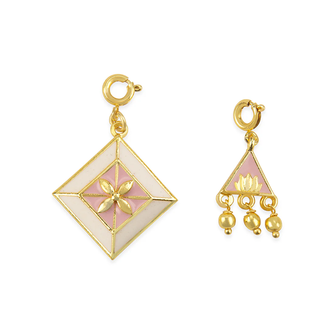 Yellow Gold Charms Pendant With Chain and Bracelets - Image 6