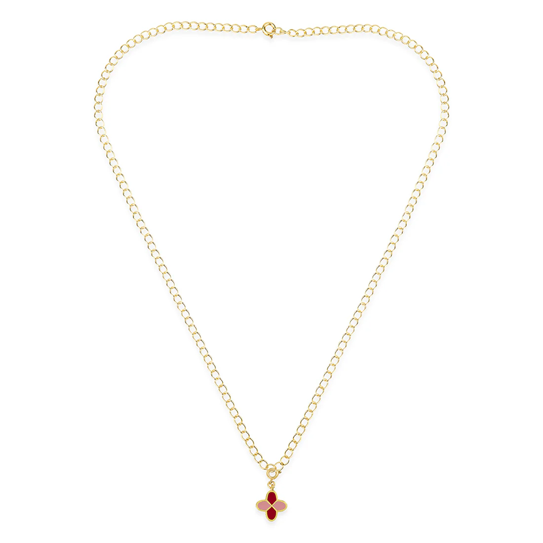 Yellow Gold Enameled Charms Pendant With Chain and Bracelets - Image 4