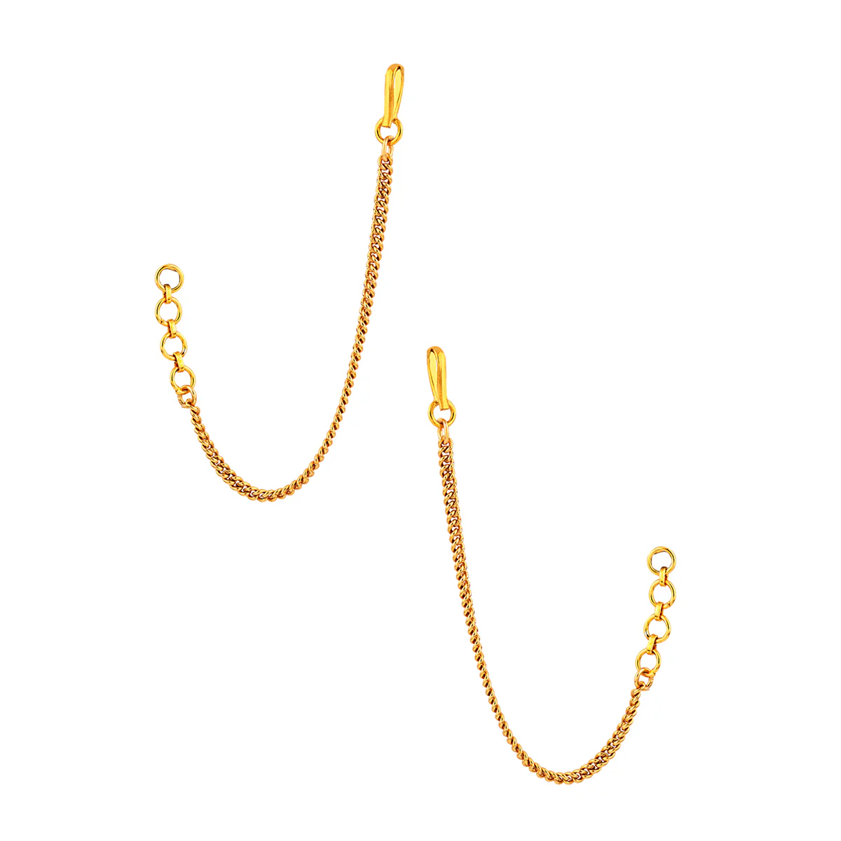Yellow Gold Plated Brass Earchains - Image 2