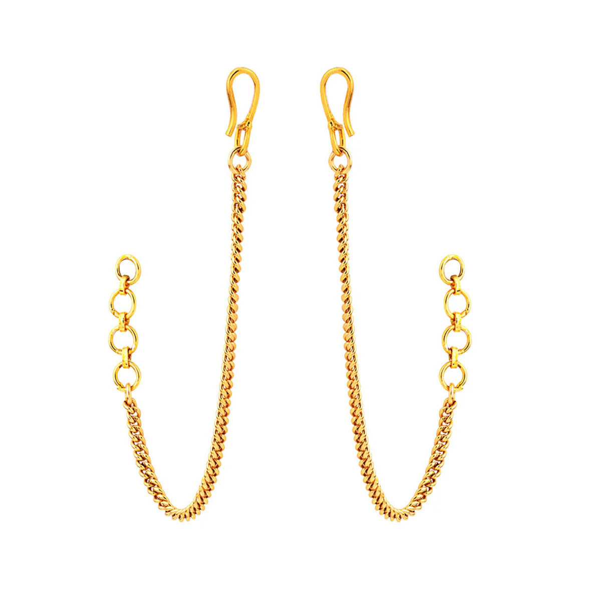 Yellow Gold Plated Brass Earchains - Image 3