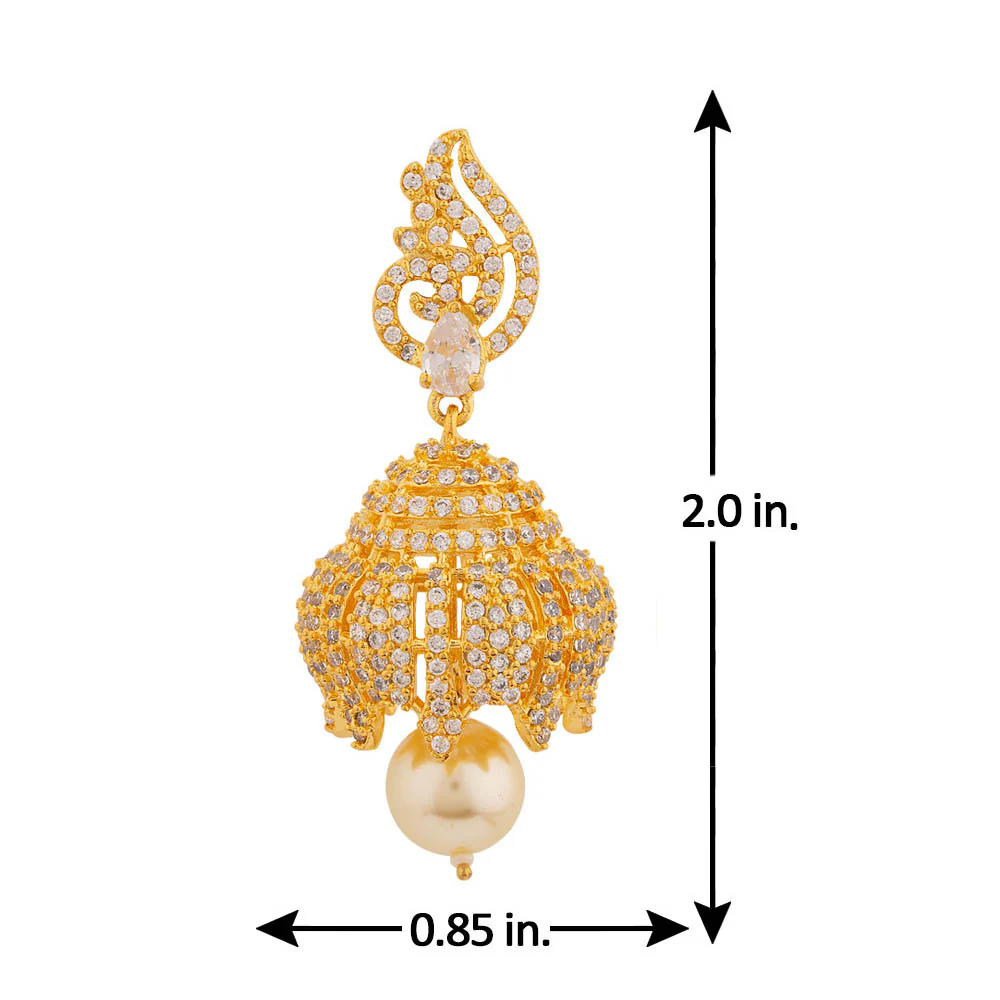Yellow Gold Plated Brass Earrings - Image 5