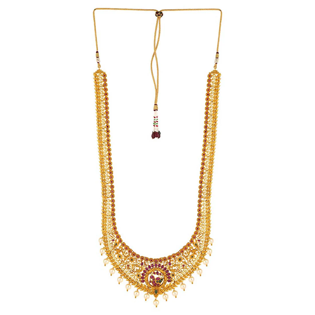 Yellow Gold Plated Ethnic Bridal Set - Image 3