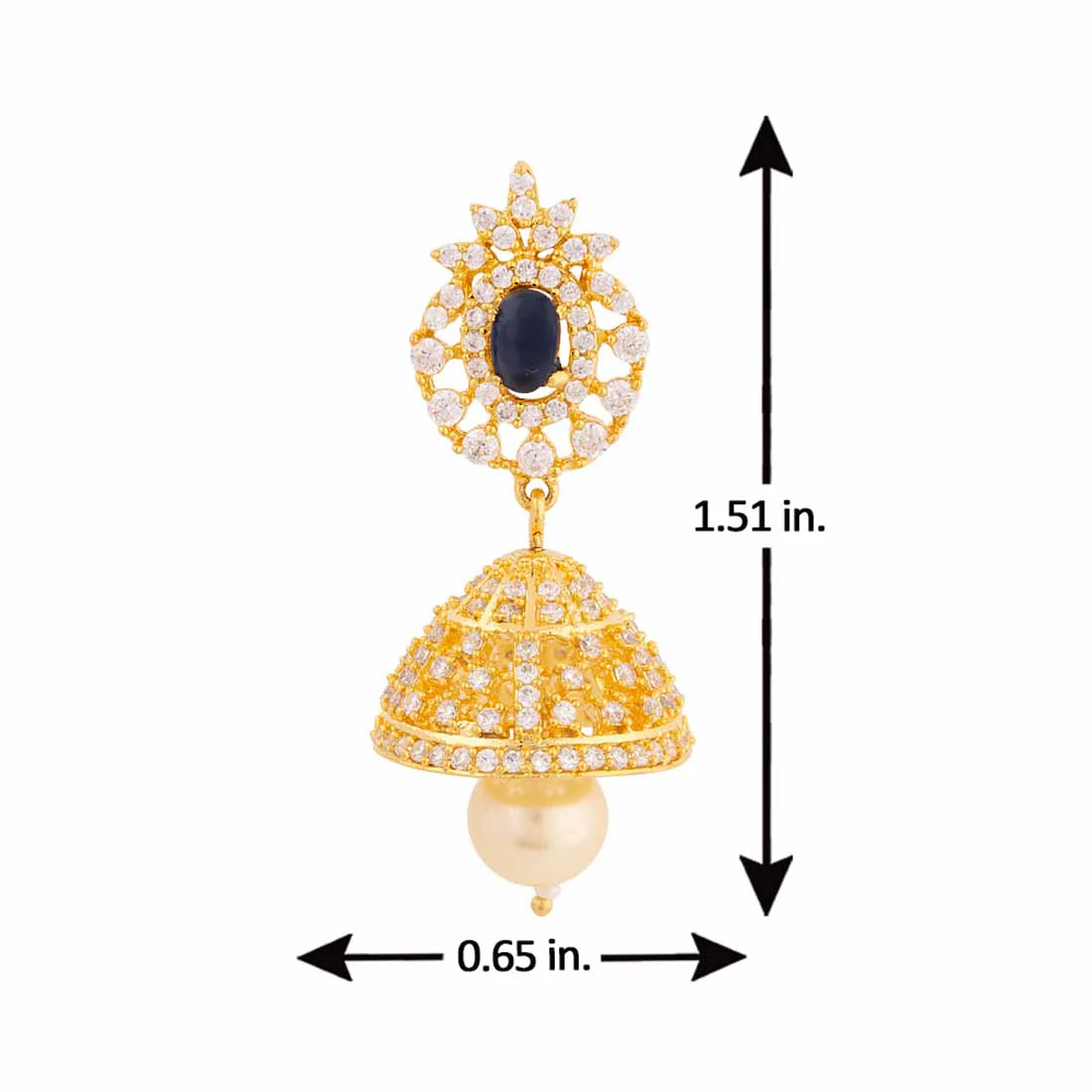 Yellow Gold Plated Ethnic Earrings - Image 5