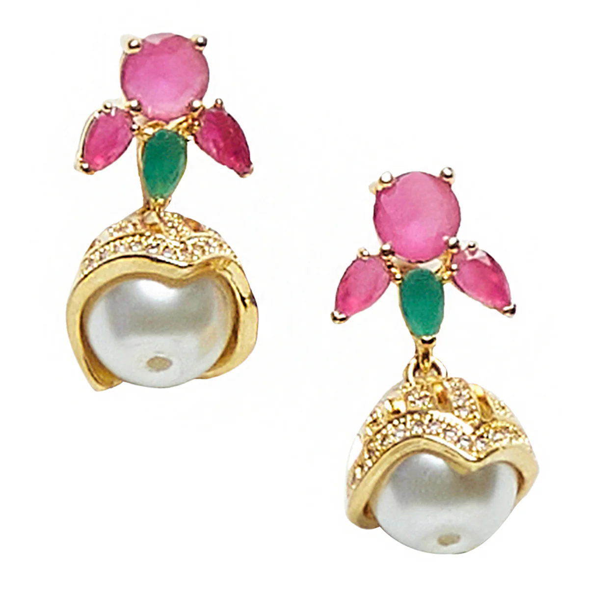 Yellow Gold Plated Earrings - Image 3