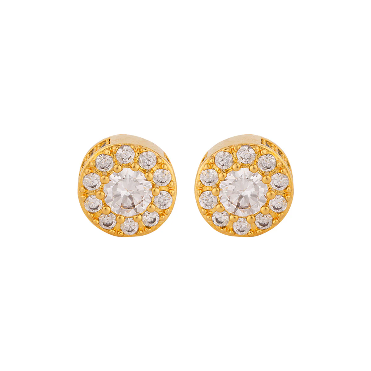 Yellow Gold Plated Stud Earrings - Image 3