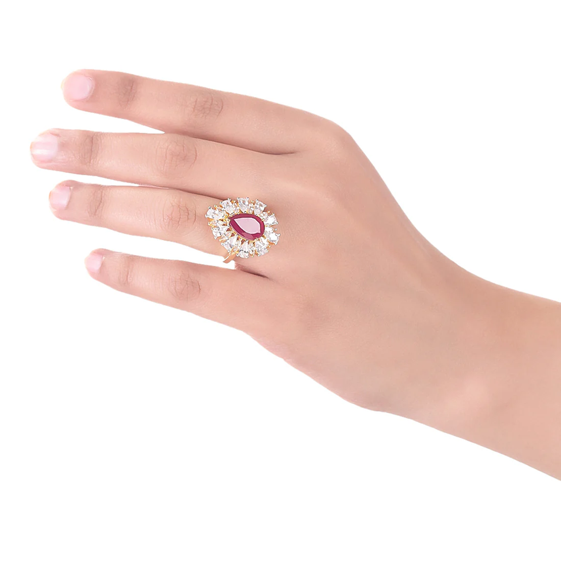Zircon Gems Adorned Cocktail Ring - Image 2