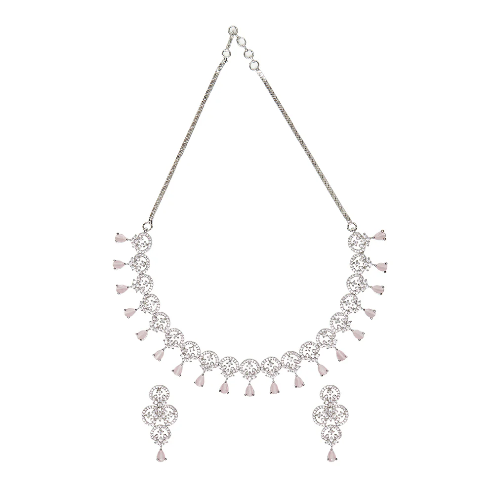 Zircon Gems Adorned Necklace Set - Image 3