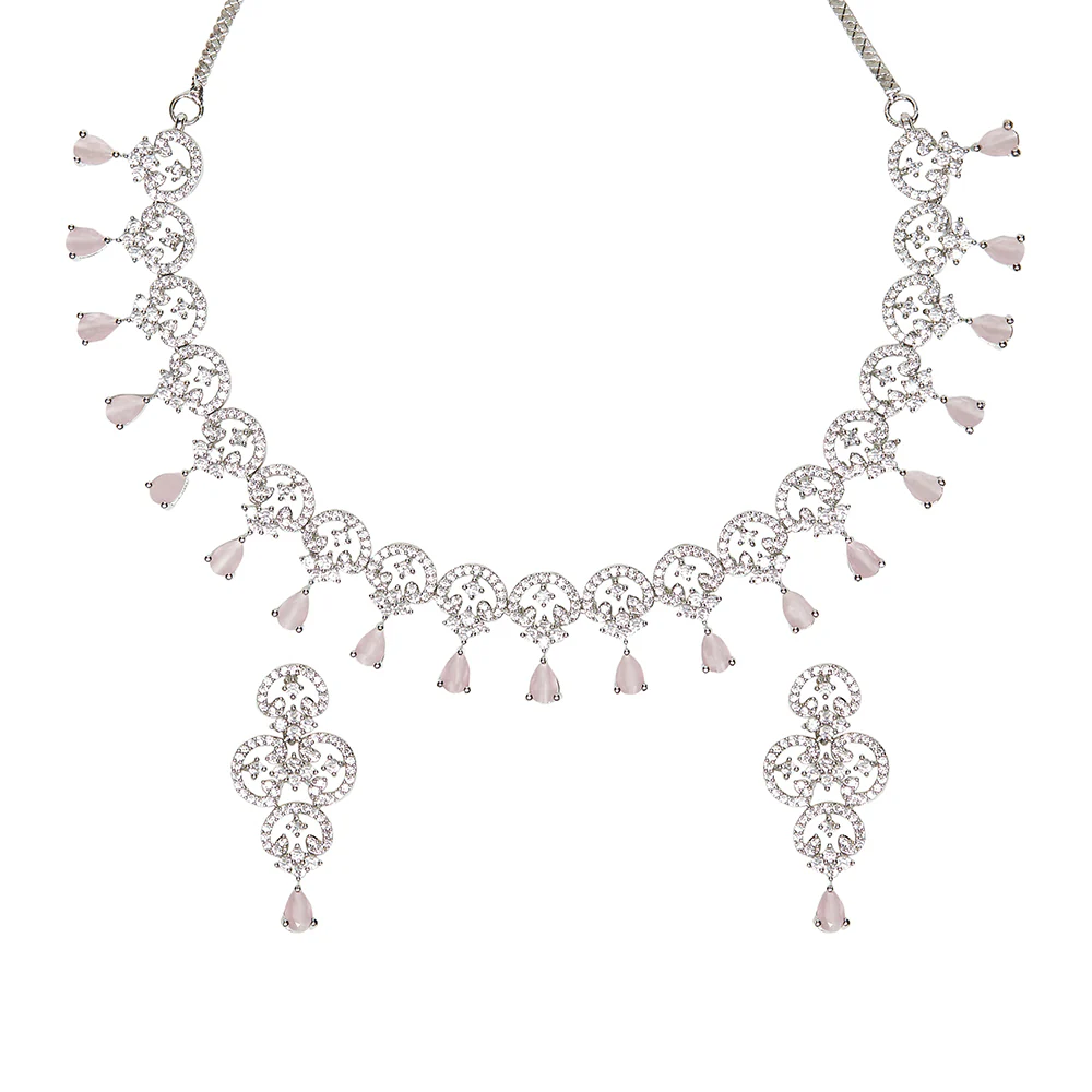 Zircon Gems Adorned Necklace Set - Image 4