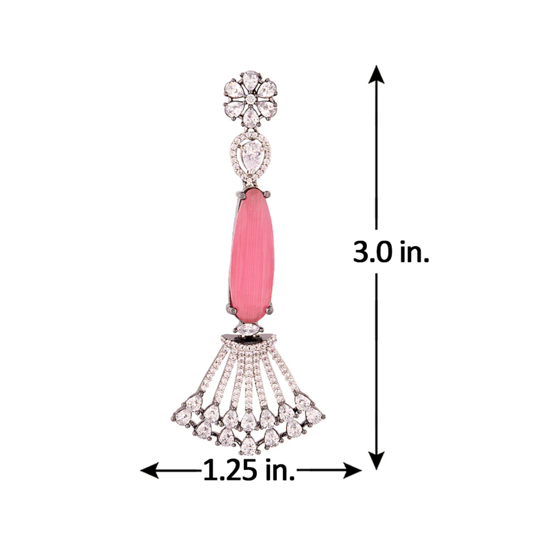 Zircon Gemstones Embellished Cocktail Earrings - Image 5