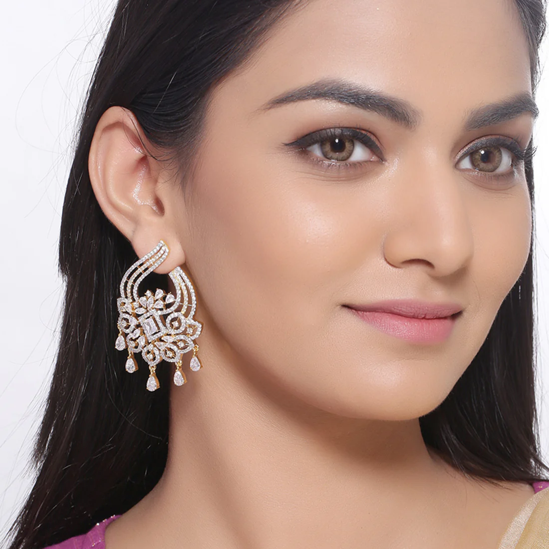 Zircon Gemstones Embellished Earrings - Image 2