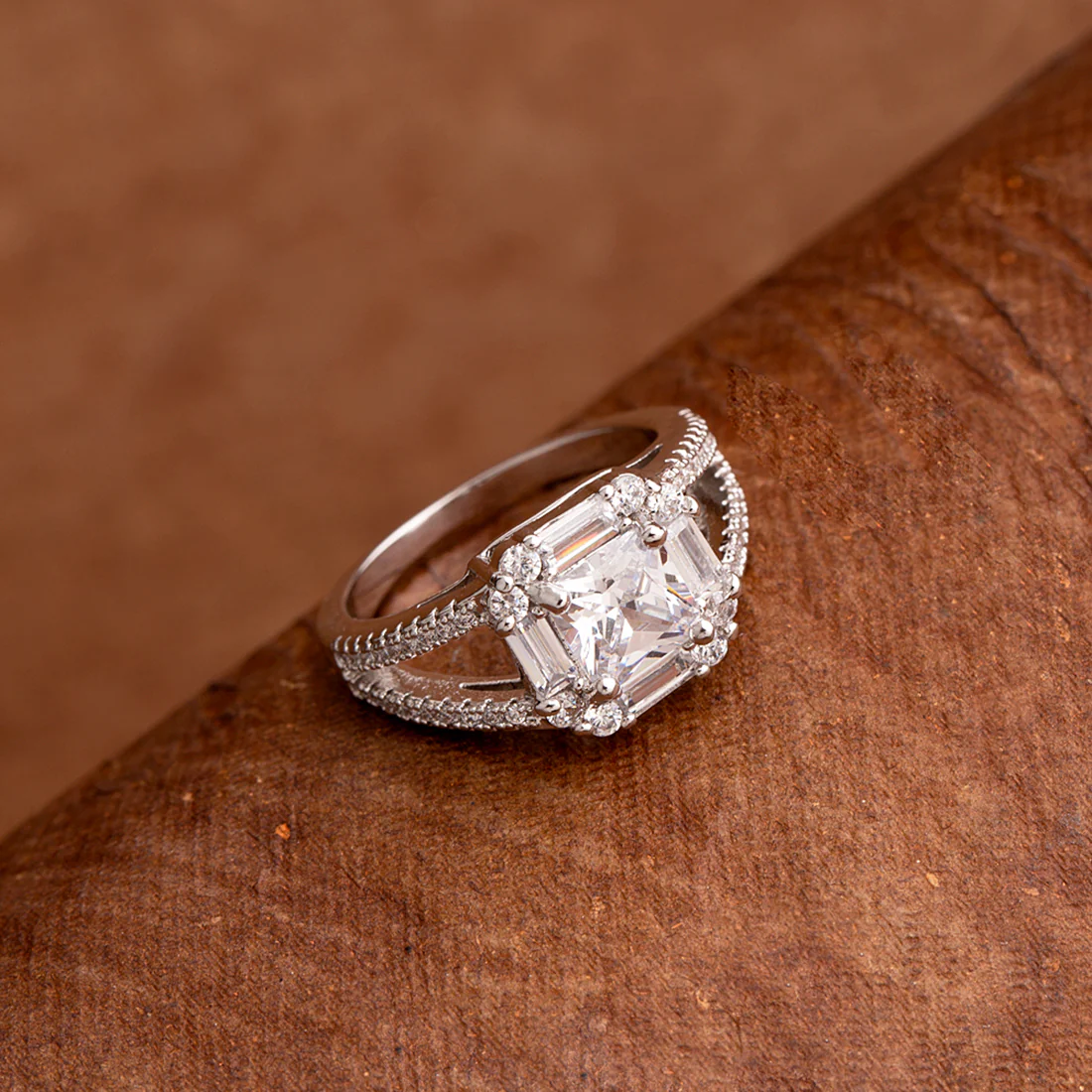 Zircon Gemstones Embellished Ring