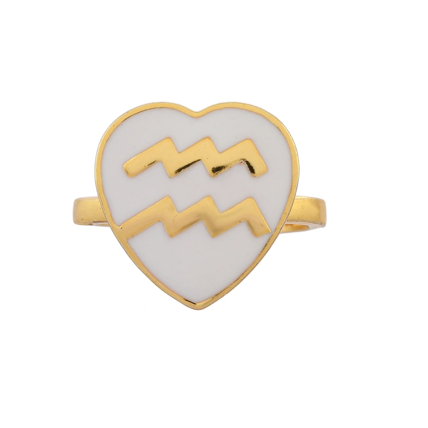 Zodiac Aquarius Enamel Ring - Image 5
